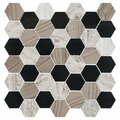 Andova Tiles ANDOVA TILES Channing 2" x 2" Marble Honeycomb Mosaic Floor Use Tile ANDCHA123